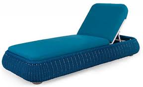Casa Padrino luxury garden lounger blue 205 x 87 x H. 27 cm - Hand woven  weatherproof lounger - Modern pool lounger - Garden Furniture - Hotel ...