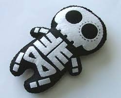 Day Of The Dead Skeleton Doll Sugar Skull Plush Felt Halloween Felt Toys Felt Dolls