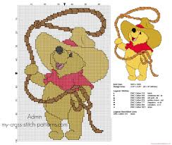 Western cowboy cross stitch pattern complete by hallodribums. Cross Stitch Pattern Winnie The Pooh Cowboy Free Cross Stitch Patterns Simple Unique Alphabets Baby