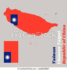 The chinese taipei olympic flag is used by the republic of china (roc) taiwan team, which competes under the title chinese taipei during the olympic games and other events, in place of the flag of the republic of china. Map Outline Of Chinese Taipei The Taiwan Flag Red Field With A Blue Canton Containing A 12 Ray White Sun With Text Canstock