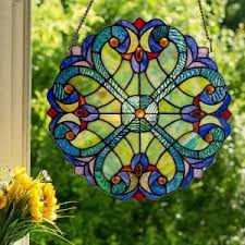 Birds On A Wire Stained Glass Hanging Panel River Of Goods Multi Colored Stained Glass Webbed Heart Window Panel 12790 The Home Depot Stained Glass Diy Stained Glass Art Tiffany Stained Glass