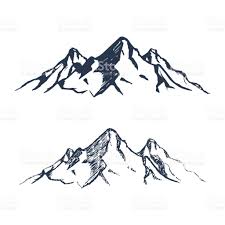 Mountains Set Hand Drawn Rocky Peaks Vector Illustration How To Draw Hands Mountain Drawing Mountain Illustration