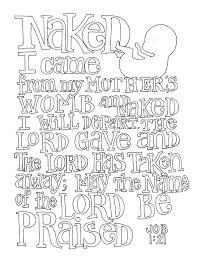 Scripture Doodle Job 1 21 Scripture Doodle Bible Verse Coloring Page Sunday School Coloring Pages
