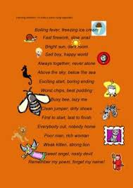 Writing Poetry Writing Poetry Kindergarten Poems Opposite Words