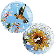 Time clocks and pool temperature displays for public pools (indoor and outdoor) and water therapy centres bodet has developed aquastyle, a solution to display information (pool temperature, air temperature, time, etc.) in various pool areas: Hydrotools Sunflower And Hummingbird Swimming Pool Thermometer And Wall Clock 12 Inches Walmart Com Walmart Com