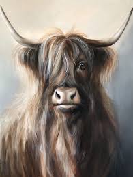 Dieren Karin Hoijting Dieren Cow Painting Highland Cow Painting Farm Animal Paintings