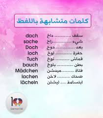 مفردات المانية متشابهة في اللفظ عليك اتقانها تعلم اللغة الالمانية 100