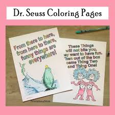 These coloring pages are based on various dr. Dr Seuss Coloring Pages Printables 4 Mom