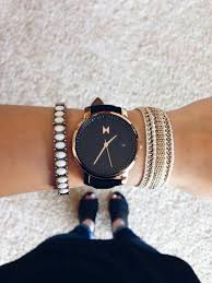 Black And Gold Watch Womens Black And Gold Leather Movement Watch Rose Gold Watches Womens Designer Watches Mvmt Women