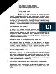 We did not find results for: Strategic Trade Act Frequently Asked Questions Tariff Exports