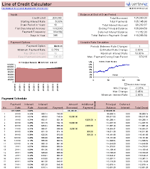 Download The Line Of Credit Calculator From Vertex42 Com Line Of Credit Heloc Home Equity