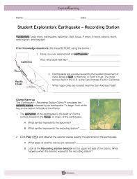 Plate tectonics is a theory of geology. Student Exploration Earthquake Recording Station