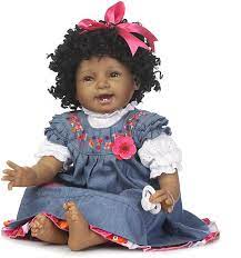 You know you can do it by using your styling skills! Amazon Com Reborn Baby Doll Girl 22inch Realistic Soft Silicone Baby Newborn Black Doll African American Black Curly Hair Denim Dress Gift Set Toys Games