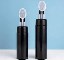 Cosmetic 120ml 150ml 200ml Pet Plastic Face Cleanser Plastic Mousse Foam  Soap Pump Bottle with Oval Shape Silicone Brush