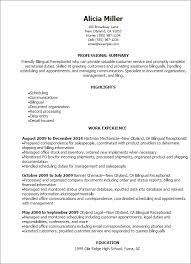 bilingual receptionist resume template