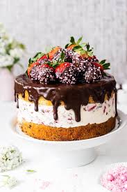 Erdbeer Stracciatella Torte Mit Schoko Erdbeeren Mein Naschgluck