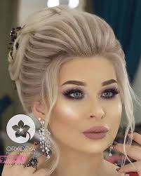 مدل آرایش صورت عروس مناسب شینیون بسته bridesmaid bride wedding dresses