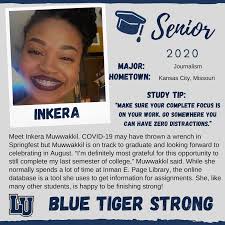 Meet Inkera Muwwakkil. She is happy to be officially done! If you are a  senior and would like to join Inkera, respond to the Communications  questions by today to be featured in