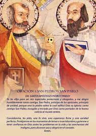 Como san pedro es santo patrón de los pescadores en el perú, se le rinde homenaje al pescador con procesiones en tierra y con barcas en el mar. Oracion A San Pedro Y San Cj San Pedro Y San Pablo Facebook