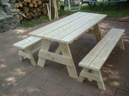 6 Ft Cedar Picnic Table With Separate Benches Etsy In 2020 Outdoor Table Plans Picnic Table Plans Wooden Picnic Tables