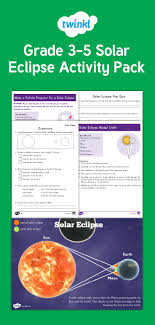 Solar Eclipse Grade 3 5 Activity Pack This Fantastic Activity Pack Contains Everything You Need To Teach Your Ch Solar Eclipse Activity Solar Eclipse Eclipse