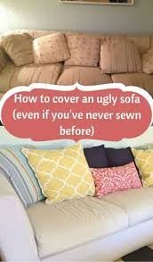 Drop Cloth Slipcovered Reupholstered Couch Diy Couch Slipcovers Diy Sofa