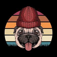 80s Animal Art Background Beanie Bulldog Canine Cap Card Cartoon Character Clothing Concept Cool Cute Design D Retro Vector Illustration Retro Dog Retro Vector