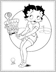 Free betty boop coloring page to print and color, for kids. Coloring Page Betty Boop 7