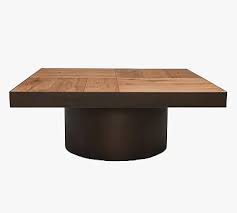 Reclaimed wood is arranged in a striking herringbone pattern on this coffee table. Jarod 40 Reclaimed Wood Square Coffee Table Pottery Barn