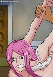 artyum99, jewelry bonney, one piece, highres, 1boy, 1girl, angry, breasts,  breasts out, hetero, large breasts, nude, pink hair, sex, sex from behind 