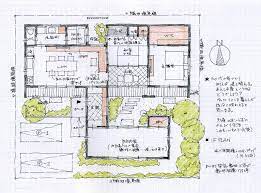 50代の家づくりのすすめ平屋 間取り図 間取り 中庭のある家 間取り図
