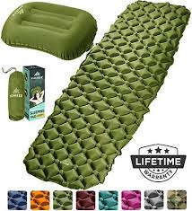 Hihiker Camping Sleeping Pad Inflatable Travel Pillow Ultralight Backpacking Air Mattress W Compact Car Camping Sleeping Pad Sleeping Pads Camping Mattress