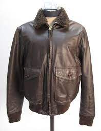 70 S 80 S Navy G 1 Leather Jacket Sz 42 Ykk Zipper Biker Military Classic Menswear Flight Punk Motorcycle Coat Leather Jacket Jackets Leather