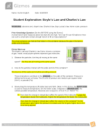 Grass fedjp worksheet study site worksheet chapter 20 worksheet redox charles and boyles law gizmo answer key 65888 video dailymotion 0110. Gizmo Boyle Charles Law Student Lab Sheet Gizmo Student Exploration Boyle S Law And Charles S Law A Grade Questions And Answers All Correct Study Guide Download To Score A
