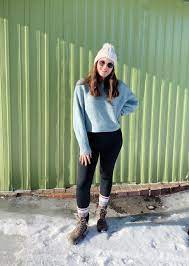 Knit Blue Sweater Outfit Styling Brianna Marie Lifestyle Sweater Outfits Trending Outfits Blue Sweater Outfit