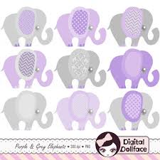 Let your guests make their predictions for the new baby with this purple elephant themed baby shower activity. Purple Elephant Baby Shower Clip Art Purple And Grey Cute Etsy