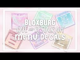 Roblox bloxburg menu 2019 decal id's thank you everyone for watching! Bloxburg Menu Decals Decal Id Codes Cafe Restaurants Part 1 Youtube Cafe Menu Design Menu Restaurant Restaurant Menu Design