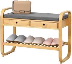 Ricoo sitzbank schuhregal für 10 paar schuhe schuhschrank. Costway Schuhschrank Schuhbank Schuhregal Sitzbank Mit 2 Schubladen 2 Ebenen Mit Sitzkissen Aus Bambus Online Kaufen Otto