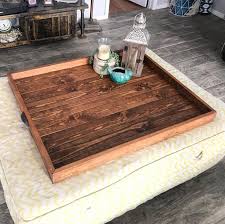 Ottoman Tray Oversized Handcrafted Wooden Ottoman Trays Ottoman Tray Rustic End Tables Coffee Table Square