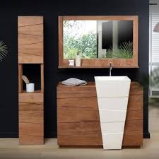 Waschtisch Aus Teak Mit Terrazzo Washbecken 100 Icone Waschbecken Design Wc Waschbecken Waschbecken Gaste Wc