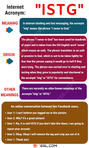 Istg Meaning What Does Istg Mean Stand For With Useful Examples 7esl Old English Words Other Ways To Say English Words