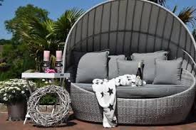 Exclusive Poly Rattan Sonneninsel Rattan Rattan Dach Grau Gartenmobel Design Gartenliege Design Gartenliege