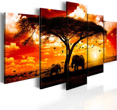 Tableau Oiseaux De La Savane Artgeist Rouge Ce jeu des ombres permet également d'apprendre le nom des animaux de la savane : tableau oiseaux de la savane artgeist rouge