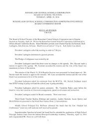 RENSSELAER CENTRAL SCHOOLS CORPORATION