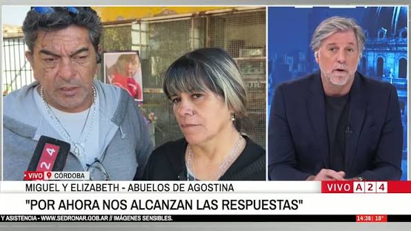 📢 CRIMEN DE AGOSTINA: "MI HIJA EMPEZÓ A BUSCAR A AGOSTINA A LAS 11:30" -  ENTREVISTA A LOS ABUELOS, 👉 Miguel y Elizabeth, abuelos de Agostina,  participaron en una entrevista a siete días del entierro ...