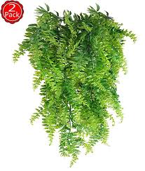Artificial Plants Vines Fern Fake Boston Ferns Hanging Flowers Basket Vine Plants Persian Rattan Faux Hanging Flower Baskets Artificial Flowers Floral Backdrop
