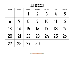 The calendars for 2021 are more simple and elegant to suit all kinds of needs. June 2021 Free Calendar Tempplate Free Calendar Template Com