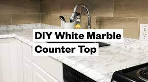 Transform Your Kitchen For 20 Diy White Marble Countertop Youtube