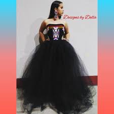 Black 3band Wool Bodice With Crow Floral Applica Designs Tulle Designs Native American Dress Native American Inspired Fashion Native American Wedding Dress