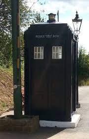 the national tramway museum in crich tramway village in derbyshire police box tardis police box doctor who